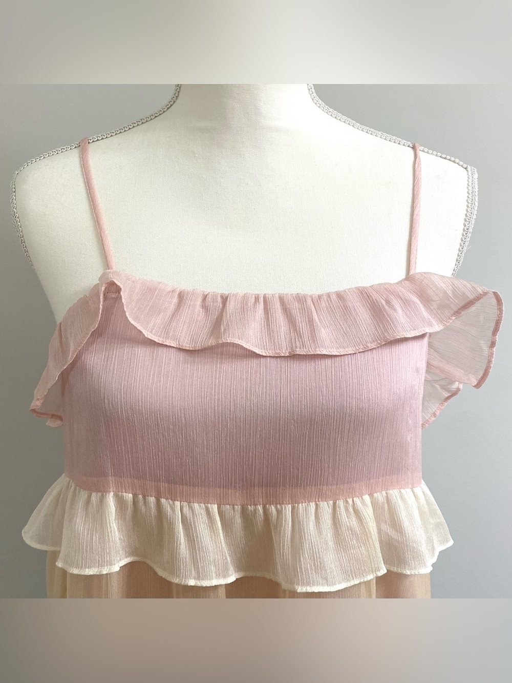 Storia Womens S Pastel Chiffon Ruffle Dress Boho Fall Fairy Cottagecore Feminine - Picture 2 of 14